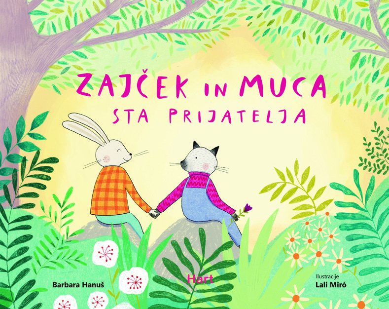 Slikanica Zajček in muca sta prijatelja