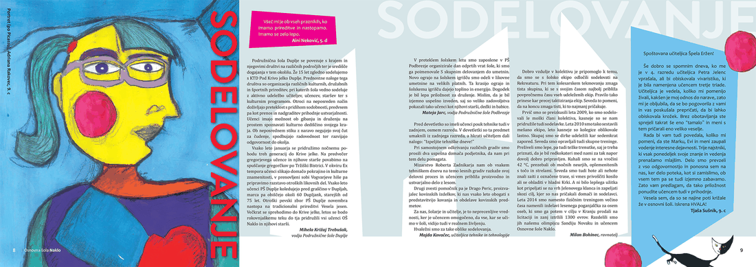 Notranje strani zbornika – Sodelovanje